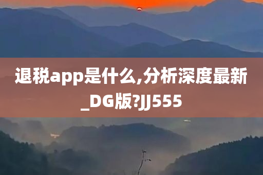 退税app是什么,分析深度最新_DG版?JJ555