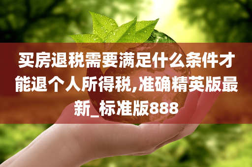 买房退税需要满足什么条件才能退个人所得税,准确精英版最新_标准版888