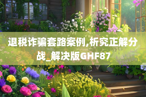 退税诈骗套路案例,析究正解分战_解决版GHF87