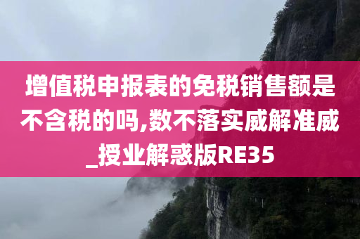 增值税申报表的免税销售额是不含税的吗,数不落实威解准威_授业解惑版RE35