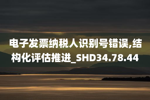 电子发票纳税人识别号错误,结构化评估推进_SHD34.78.44