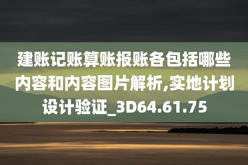 建账记账算账报账各包括哪些内容和内容图片解析,实地计划设计验证_3D64.61.75