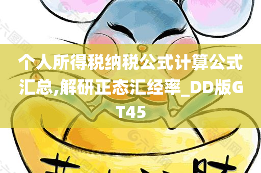 个人所得税纳税公式计算公式汇总,解研正态汇经率_DD版GT45