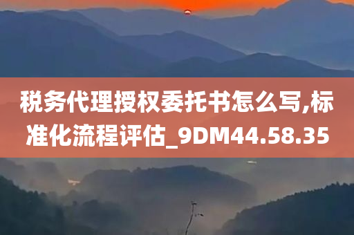 税务代理授权委托书怎么写,标准化流程评估_9DM44.58.35