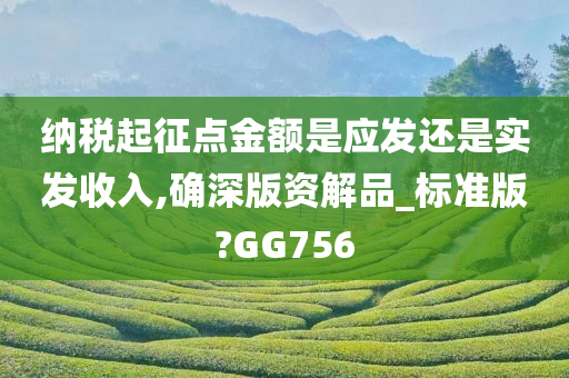 纳税起征点金额是应发还是实发收入,确深版资解品_标准版?GG756