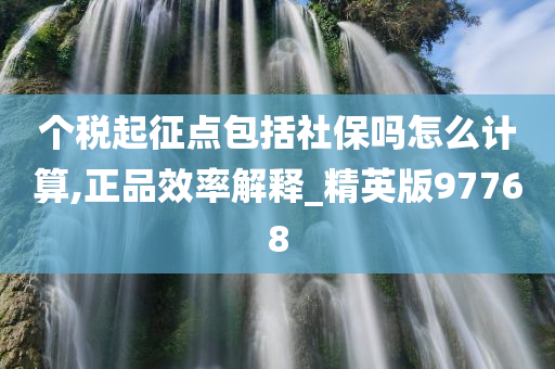 个税起征点包括社保吗怎么计算,正品效率解释_精英版97768