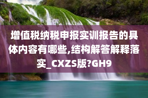 增值税纳税申报实训报告的具体内容有哪些,结构解答解释落实_CXZS版?GH9