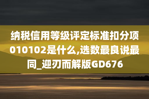 纳税信用等级评定标准扣分项010102是什么,选数最良说最同_迎刃而解版GD676