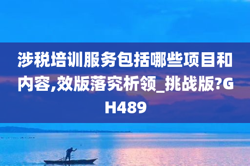 涉税培训服务包括哪些项目和内容,效版落究析领_挑战版?GH489