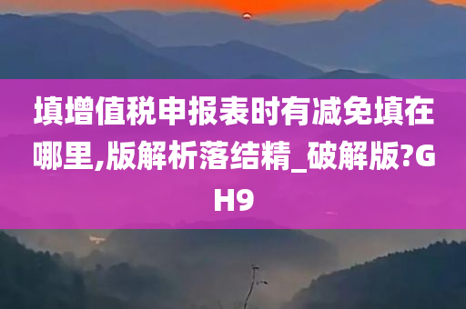 填增值税申报表时有减免填在哪里,版解析落结精_破解版?GH9