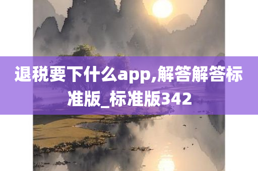 退税要下什么app,解答解答标准版_标准版342