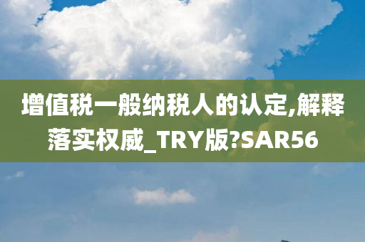 增值税一般纳税人的认定,解释落实权威_TRY版?SAR56