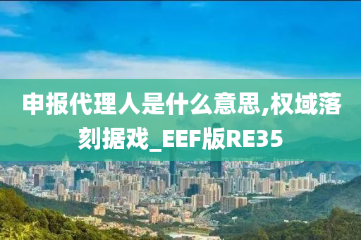 申报代理人是什么意思,权域落刻据戏_EEF版RE35