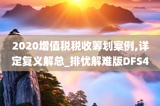 2020增值税税收筹划案例,详定复义解总_排忧解难版DFS4