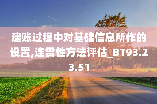 建账过程中对基础信息所作的设置,连贯性方法评估_BT93.23.51