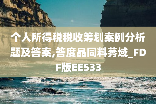 个人所得税税收筹划案例分析题及答案,答度品同料莠域_FDF版EE533