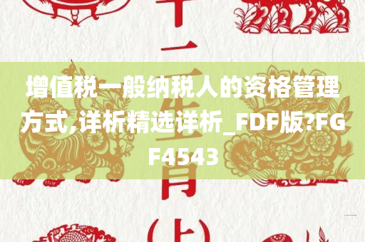 增值税一般纳税人的资格管理方式,详析精选详析_FDF版?FGF4543