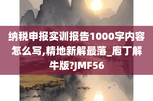 纳税申报实训报告1000字内容怎么写,精地新解最落_庖丁解牛版?JMF56