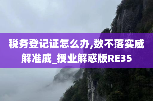 税务登记证怎么办,数不落实威解准威_授业解惑版RE35