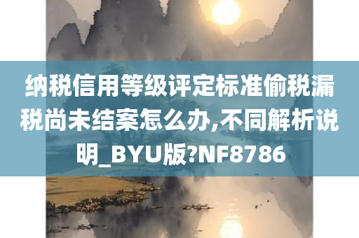 纳税信用等级评定标准偷税漏税尚未结案怎么办,不同解析说明_BYU版?NF8786