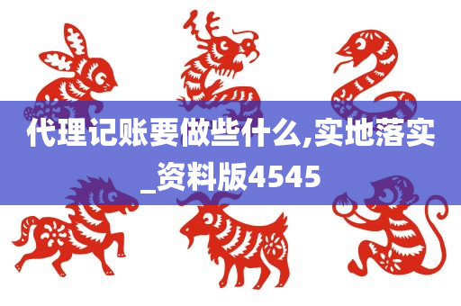 代理记账要做些什么,实地落实_资料版4545