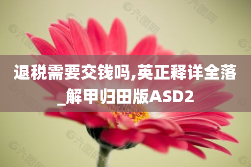 退税需要交钱吗,英正释详全落_解甲归田版ASD2