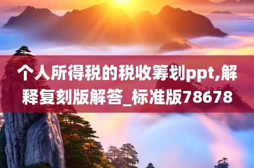 个人所得税的税收筹划ppt,解释复刻版解答_标准版78678