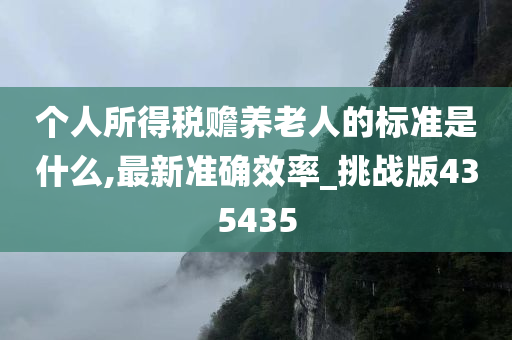 个人所得税赡养老人的标准是什么,最新准确效率_挑战版435435