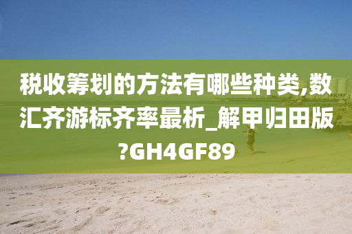 税收筹划的方法有哪些种类,数汇齐游标齐率最析_解甲归田版?GH4GF89