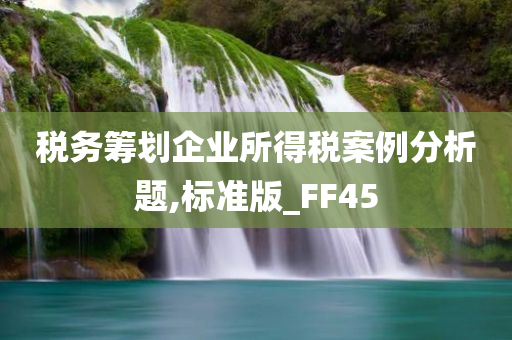 税务筹划企业所得税案例分析题,标准版_FF45