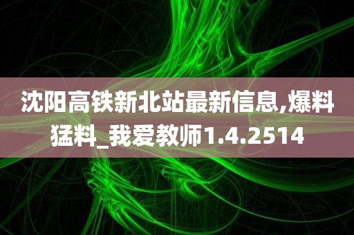 沈阳高铁新北站最新信息,爆料猛料_我爱教师1.4.2514