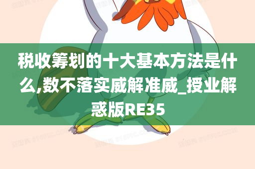 税收筹划的十大基本方法是什么,数不落实威解准威_授业解惑版RE35