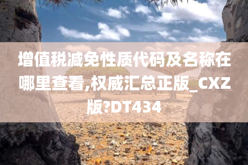 增值税减免性质代码及名称在哪里查看,权威汇总正版_CXZ版?DT434