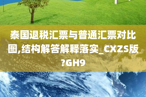 泰国退税汇票与普通汇票对比图,结构解答解释落实_CXZS版?GH9