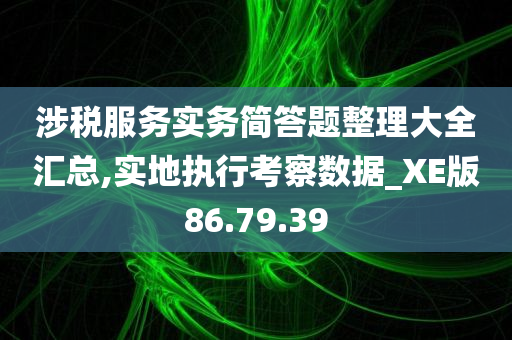 涉税服务实务简答题整理大全汇总,实地执行考察数据_XE版86.79.39