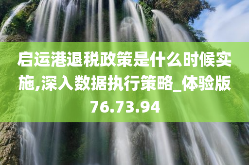 启运港退税政策是什么时候实施,深入数据执行策略_体验版76.73.94