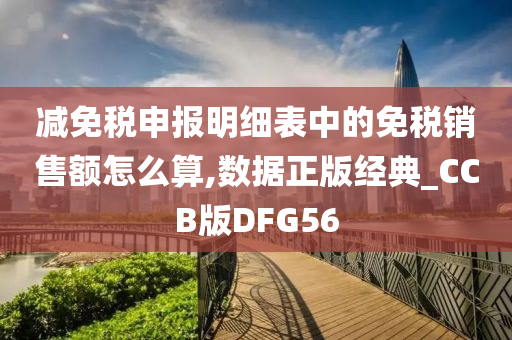 减免税申报明细表中的免税销售额怎么算,数据正版经典_CCB版DFG56