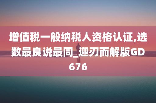 增值税一般纳税人资格认证,选数最良说最同_迎刃而解版GD676