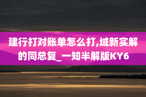 建行打对账单怎么打,域新实解的同总复_一知半解版KY6