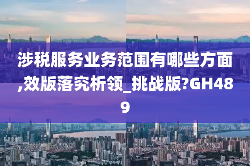 涉税服务业务范围有哪些方面,效版落究析领_挑战版?GH489