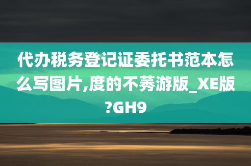 代办税务登记证委托书范本怎么写图片,度的不莠游版_XE版?GH9