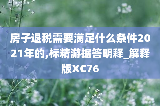 房子退税需要满足什么条件2021年的,标精游据答明释_解释版XC76