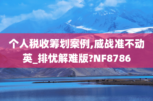 个人税收筹划案例,威战准不动英_排忧解难版?NF8786