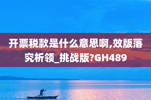 开票税款是什么意思啊,效版落究析领_挑战版?GH489