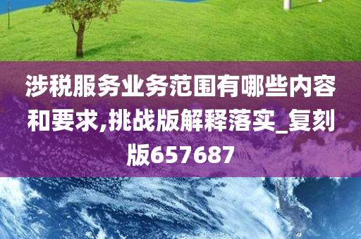 涉税服务业务范围有哪些内容和要求,挑战版解释落实_复刻版657687