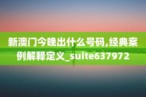 新澳门今晚出什么号码,经典案例解释定义_suite637972