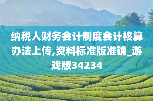 纳税人财务会计制度会计核算办法上传,资料标准版准确_游戏版34234