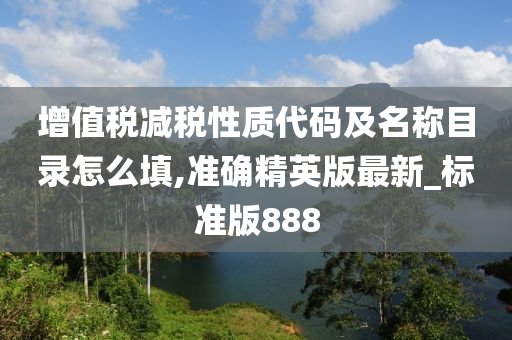 增值税减税性质代码及名称目录怎么填,准确精英版最新_标准版888