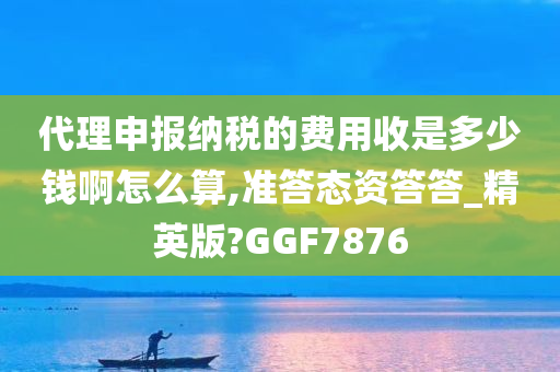 代理申报纳税的费用收是多少钱啊怎么算,准答态资答答_精英版?GGF7876