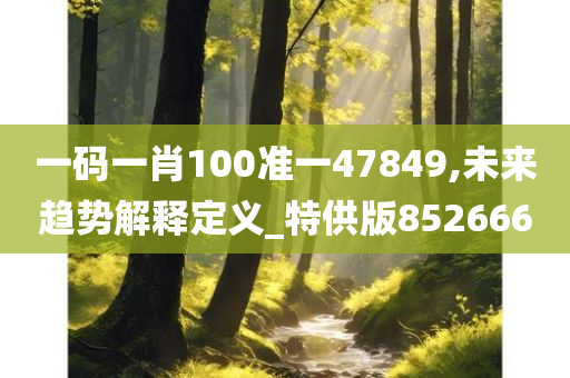 一码一肖100准一47849,未来趋势解释定义_特供版852666